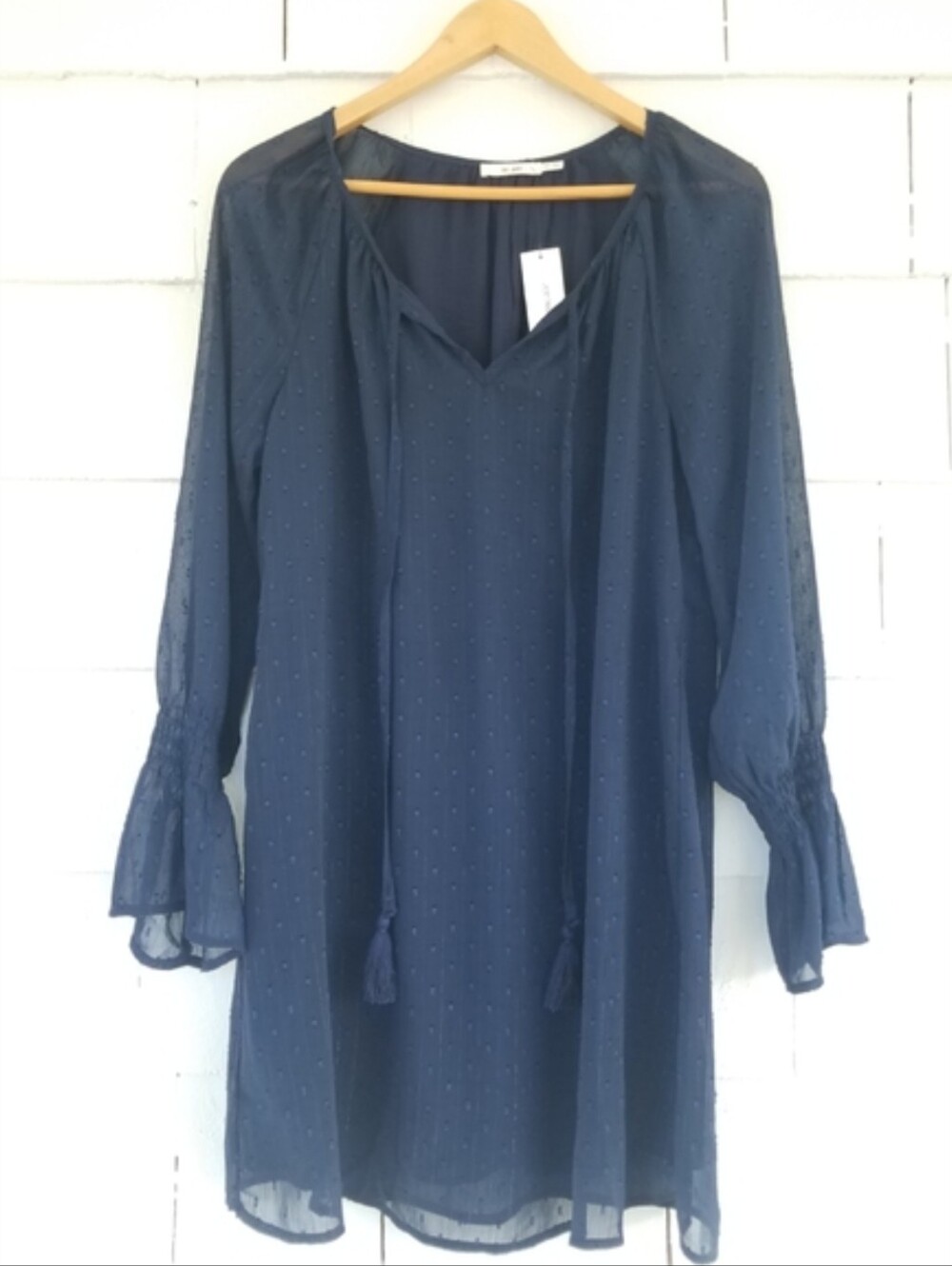 NWT Francesca's Navy Blue Long Sleeve Dress Size XS